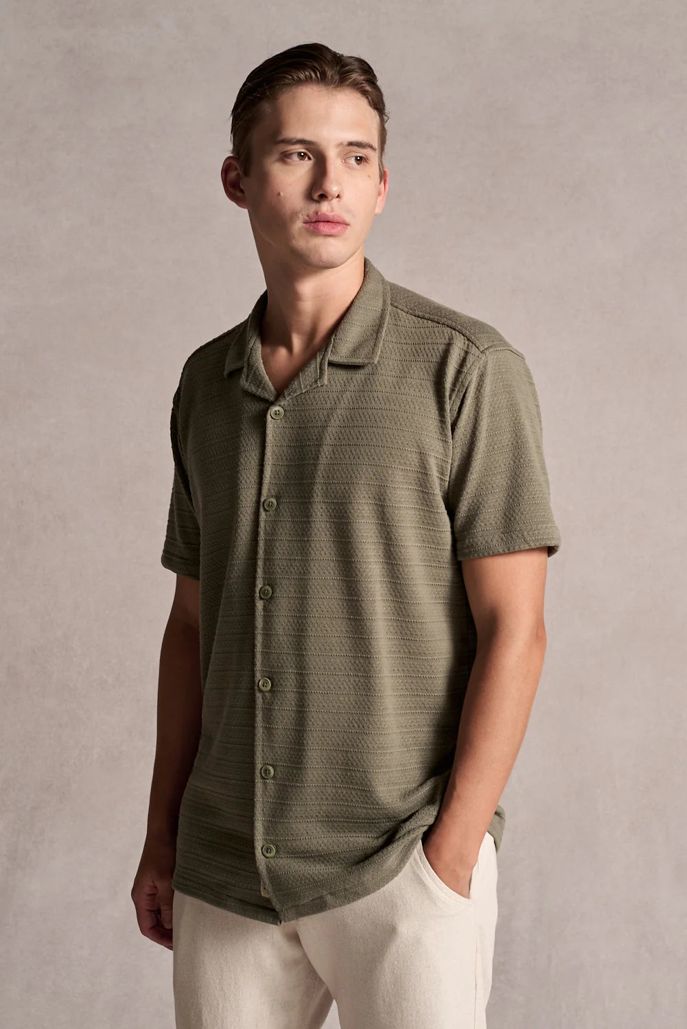 Camisa Jacquard Manga Curta