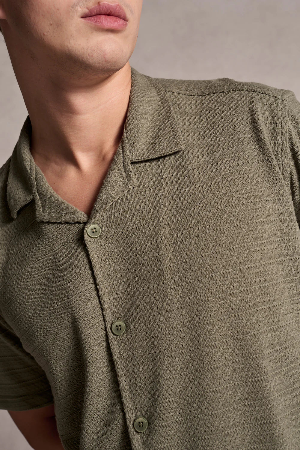 Camisa Jacquard Manga Curta