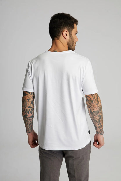 Camiseta Pima Henley manga curta