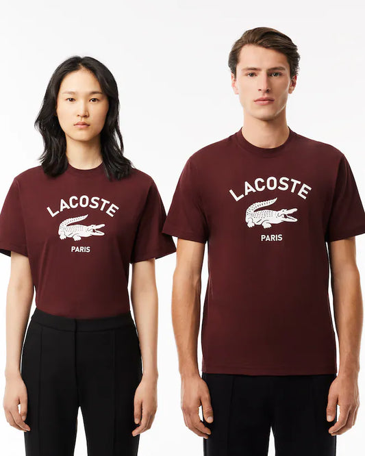 Camiseta Lacoste em Algodão com Estampa Assinada