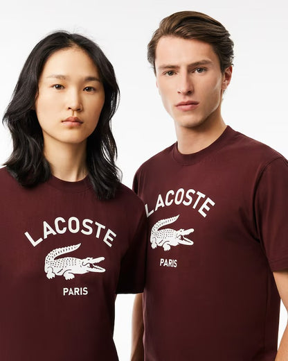 Camiseta Lacoste em Algodão com Estampa Assinada