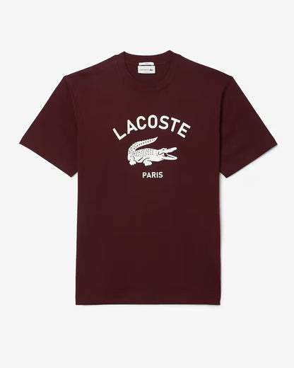 Camiseta Lacoste em Algodão com Estampa Assinada